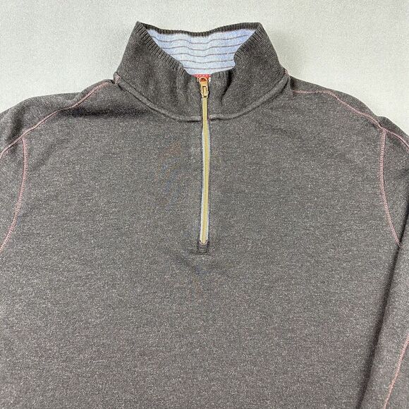 Robert Graham Quarter Zip Sweater Men XXL Gray Pullover Lightweight Classic Fit* - Picture 1 of 15